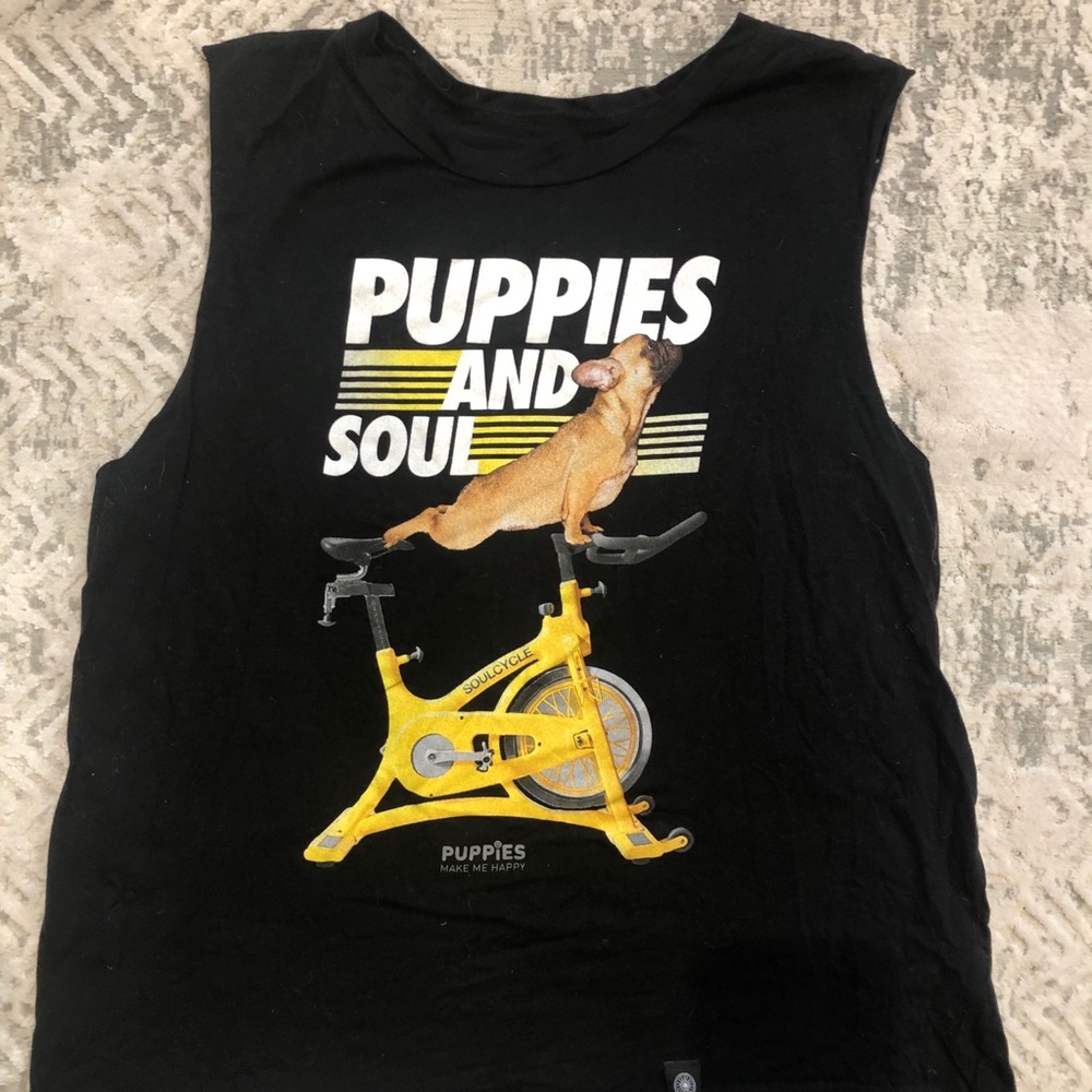 Soul cycle puppies tank top